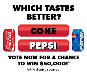 Coke or Pepsi? Win $50.000!